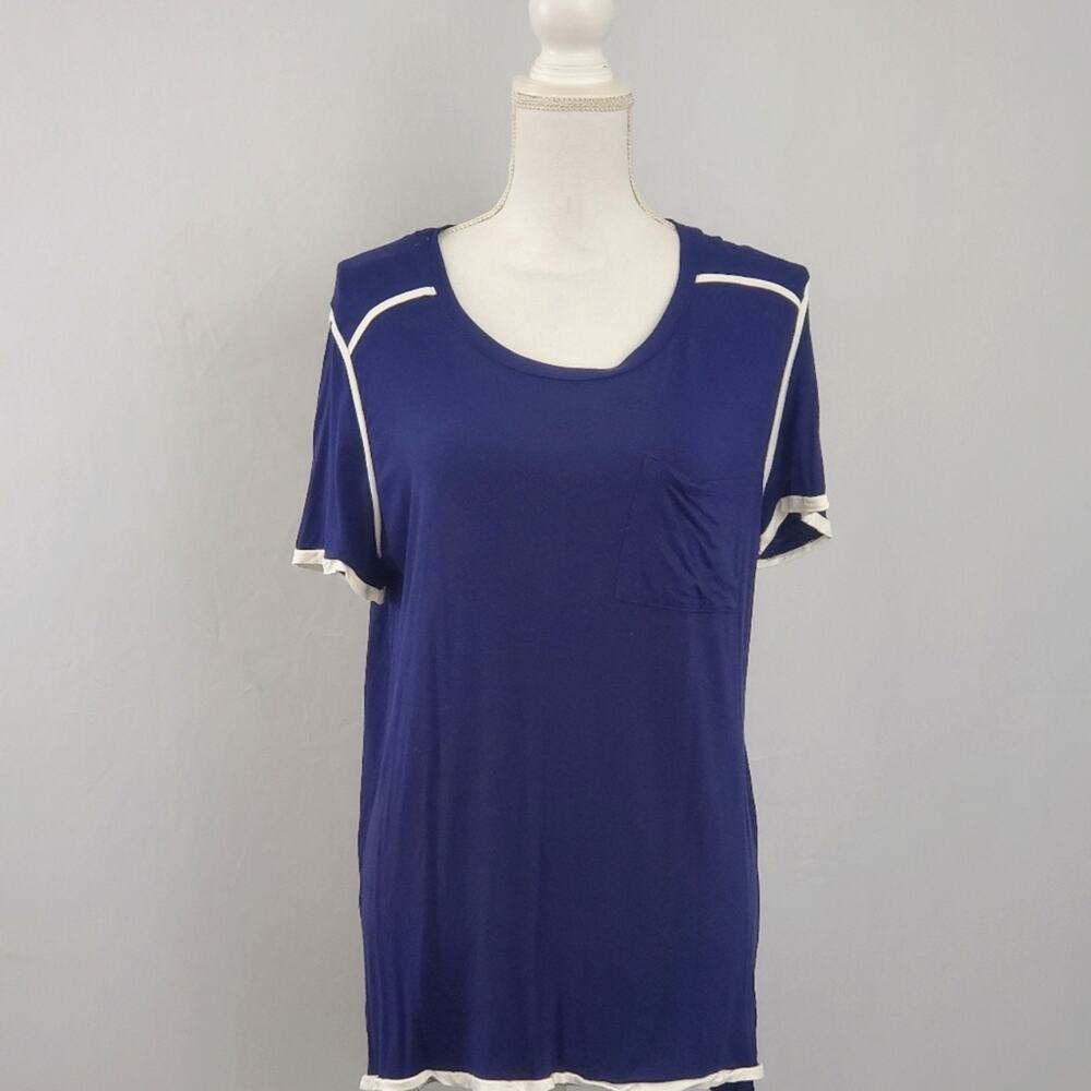 Umgee Navy Blue Shirt with White Trim